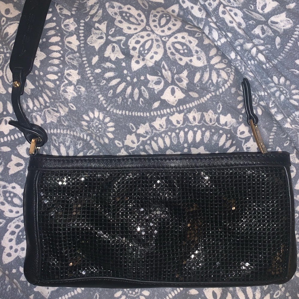 Via Spiga Black Sequin Clutch